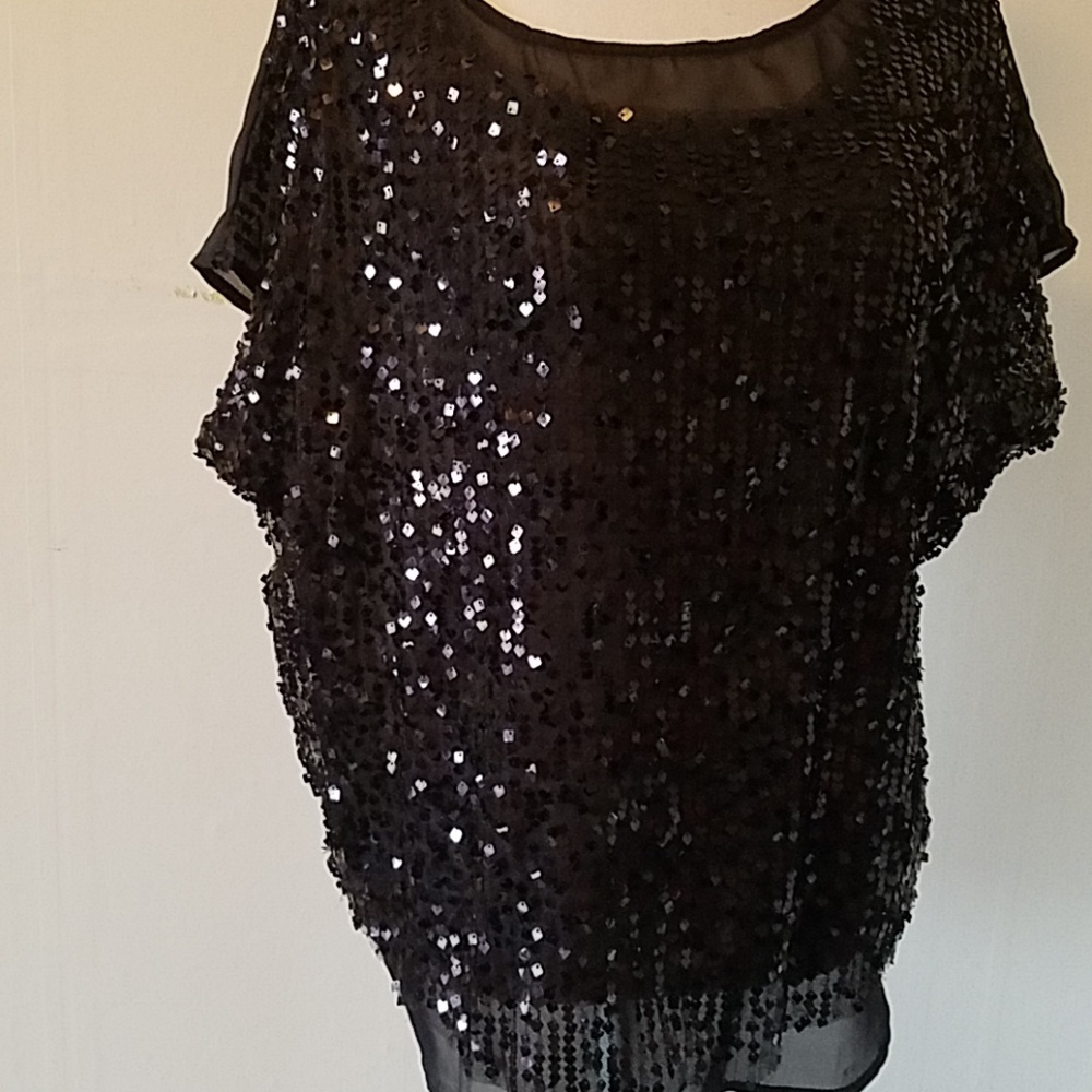 Black sequin dressy top